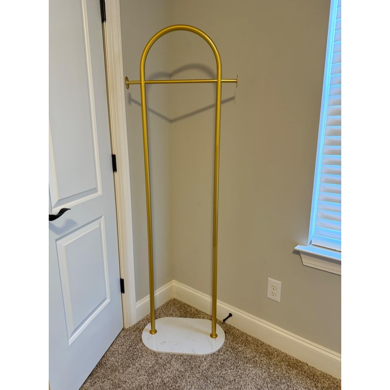 HKaikzo Gold Coat Rack, Modern Garment Rack with Marble Base,
