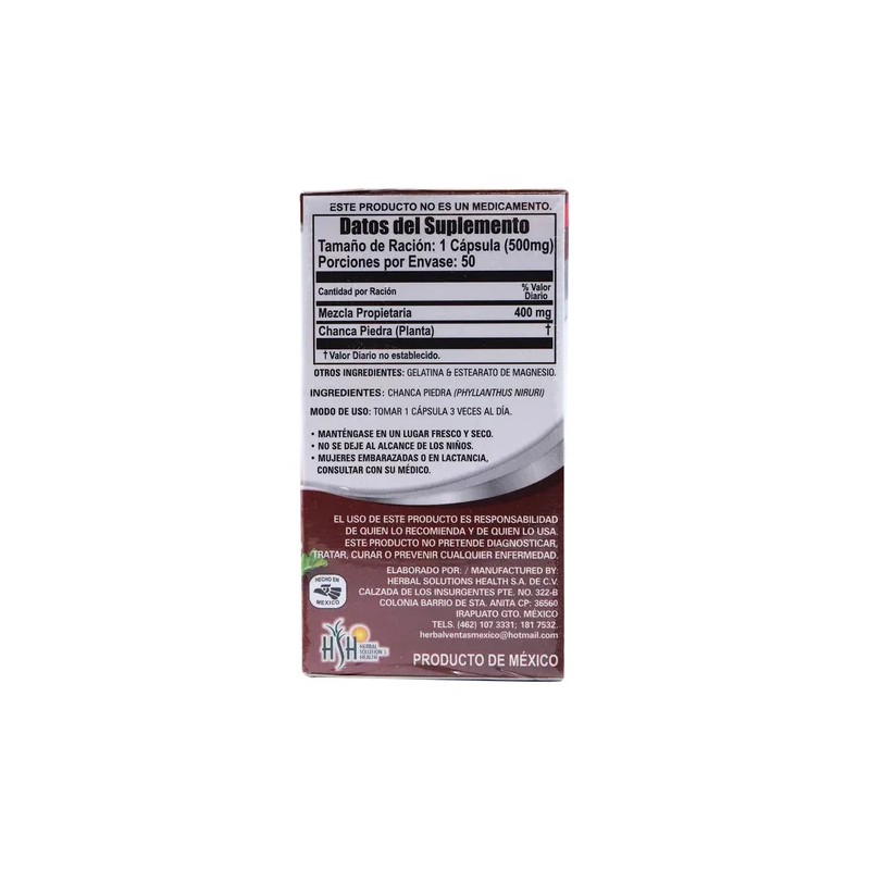 Chanca Piedra 50 Cap Natural Vitality Sabor Sin Sabor