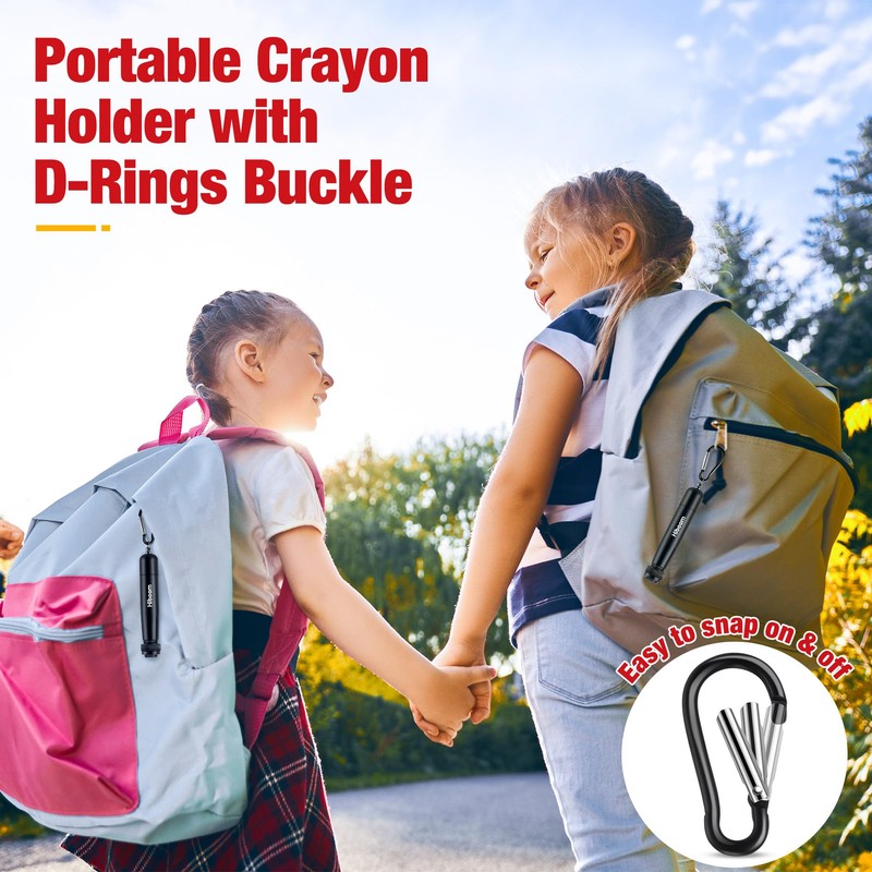 Hiboom 2 Pack Heavy Duty Crayon Holder with Spring D