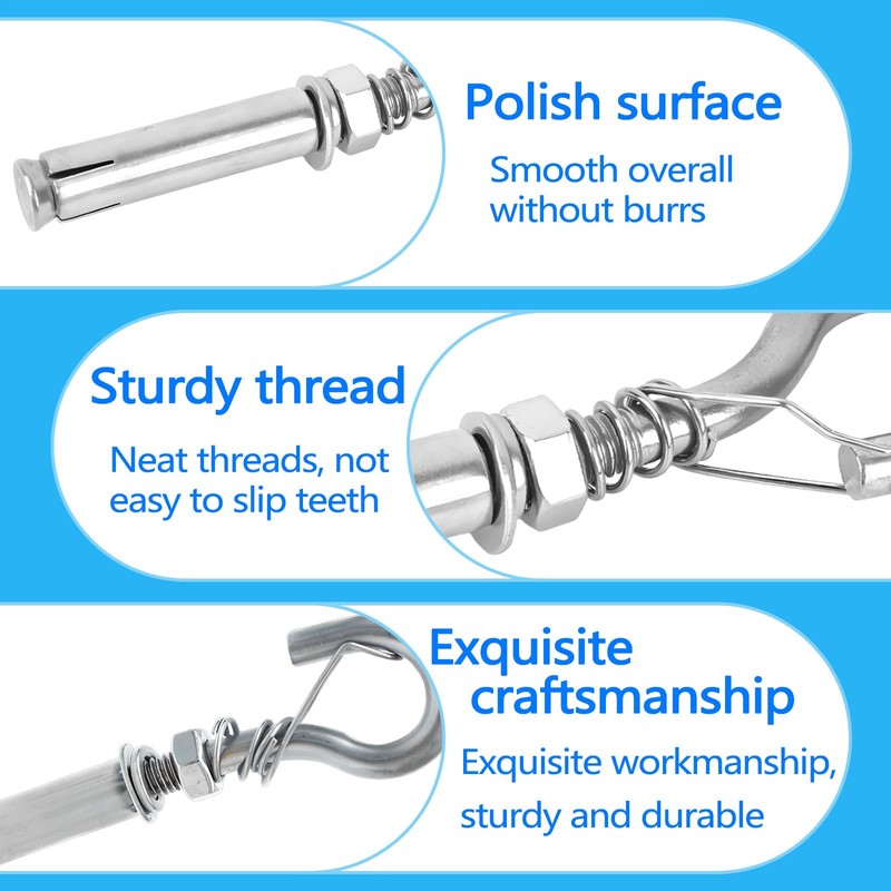SNOMEL 5 Pack Expansion Concrete Wall Anchors Eye Bolts Screw,