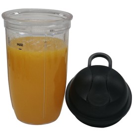 Replacement Travel Cup with 18oz and to go lid,Compatible with 1200W NutriBullet Blender Combo(ZNBF30500Z/ ZNBF30400Z/NBF70500) & Pro 1000 & Select series (Clear, 18oz)