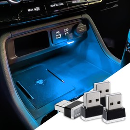 deemars 4PCS USB LED Car Interior Atmosphere Lamp, Plug-in USB Decor Night Light, Portable Auto Ambient Lighting Kit, Universal Automotive Interior Accessories Fits for Most Cars, SUVs, Trucks