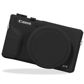 Silicone Case for Canon PowerShot G7X Mark III Digital Camera, Soft Camera Case Cover with Removable Lens Silicone Cover Rubber for Canon PowerShot G7 X III, Black