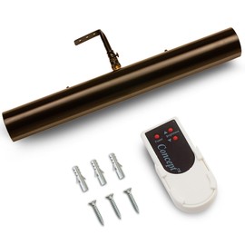 Concepdesigns Picture Light, Battery Operated Picture Light, Dimmable Wireless Picture Lights for Wall, Art Light, Library Light Battery Operated with Remote Control - 18 inches, Matte Black