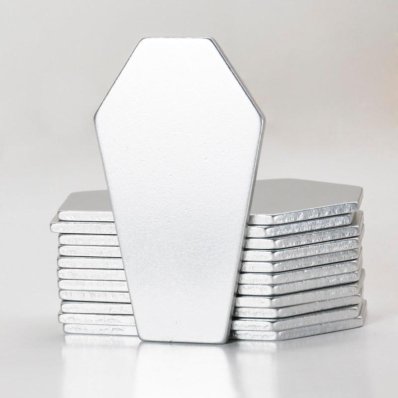 ABBECIAO 12PCS Aluminum Coffin Stamping Blanks Polished and Smooth Edges