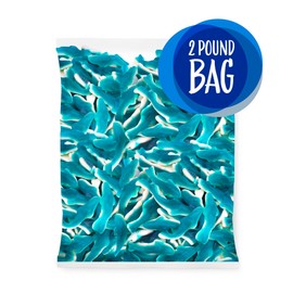 Blue Sharks Gummy Candy |2-Pound Bag | Made with Real Fruit Juice