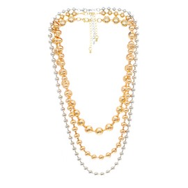 JNF 18K Gold Ball Love Necklace for Women Chunky Heart Necklace Layering Beaded Chain Choker Necklaces Length 18 Inches Adjustable, Adjustable, Yellow Gold, No Gemstone