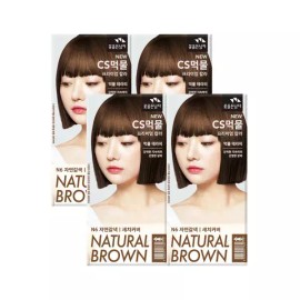 CS 꽃을든남자 CS먹물 프리미엄 헤어 칼라크림 새치커버용 염색약 N6 자연갈색 x 4개 Premium Hair Color Cream for Thinning Hair Coverage, Natural Brown N6, 4 Pieces