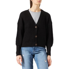 Vero Moda Women's Vmlea LS V-Neck Cuff Cardigan Noos Cardigan, black, XS