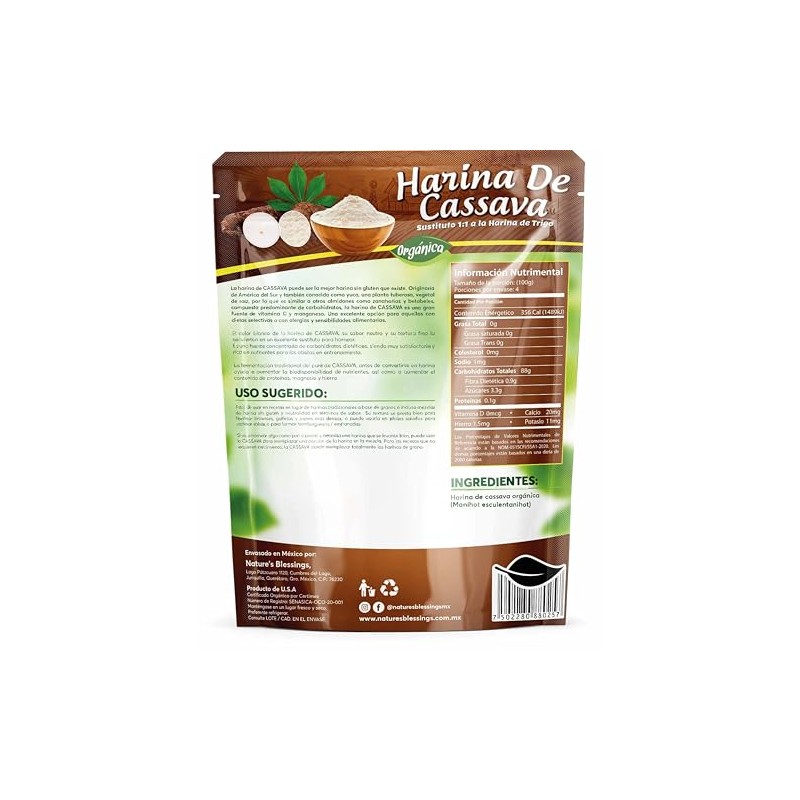 Nature's Blessings Harina de Cassava Certificada Orgánica 400g