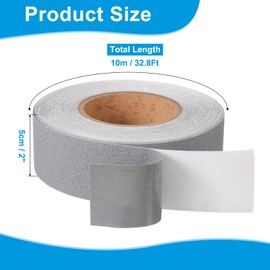 uxcell Rubber Grip Tape, 2" x 32.8 Ft PEVA Non-Slip Tape Broken Stone Textured Adhesive Grip Tape for Outdoor/Indoor Steps, Stairs, Traction Tread Stair, Bathroom (Grey)