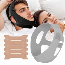 Anti Snoring Chin Strap for Men&Women– Anti Snoring Devices and Snore Stopper, Chin Strap for Sleeping Cpap,Jaw Strap for Sleeping Adjustable, Breathable Snoring Solution for CPAP Users(Grey)