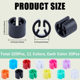 CRASPIRE 220Pcs 11 Colors Yellow Hanger Markers Clothes Size Hanger Tags Black Red Colorful Small Column Plastic Garment Code Organizer Clips for Wire Hangers Clothing Pants Number Hangers Accessories