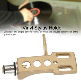 ciciglow Turntable Headshell, Stylus Holder Universal LP Turntable Phono Headshell Mount Replacement with 4 Connection Wires (Gold)