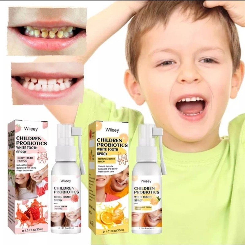 wiieey children's probiotics white tooth spray Orange Flavor