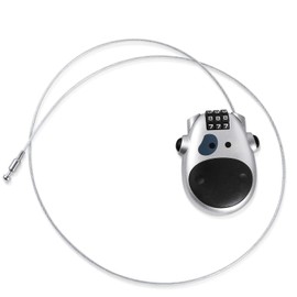 Newdeport Snowboard Lock: Bike & Luggage Combo 3 Digit Adjustable Mini Ski Lock with 29.5Inch Retractable Steel Cable - Silver