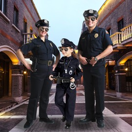Luchild Children’s Policeman Hat – Kids Police Officer Costume Accessory for Carnival, Christmas, Fancy Dress, and Role Play (Black)