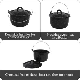 MIRRO 3.0qt Enamel Convex Kettle, Black