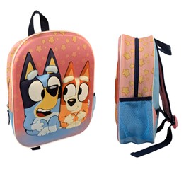 mybagstory - Bluey 3D Backpack - Children 31 x 26 x 10 cm - Relief Effect - 1 Zip Pocket + Mesh Compartment - Adjustable Straps - Nursery Bag - Gift Idea