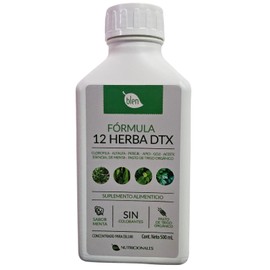 Fórmula 12 Herba DTX Blen 500 ml Clorofila, Alcachofa, Diente de León y Cardo Mariano Suplemento Alimenticio Líquido