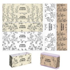 PH PandaHall 90pcs Plants Soap Wrappers, 9 Styles Soap Packaging Paper Soap Wrap Paper Tape Vertical Soap Paper Tag Soap Sleeves Covers for Homemade Soap Bar Packaging, 8.2 Inch