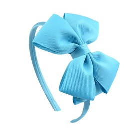 Ecuupas Bow Headband for Women Girls Blue Bows Hairband Fashion Bowknot Hair Hoop Cute Hair Accessories for Summer Theme,Birthday,Hanukkah Party Decorations(01)