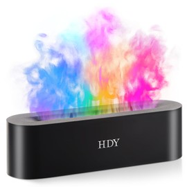 HDY Color Flame Ultrasonic Humidifier - 7 Color LED Essential Oil Diffuser, Silent Fireplace Design with Timer & Waterless Auto Shut-Off, 150ml Capacity for Home, Hotel & Office Use (Black)