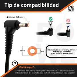 PO WE Cable de alimentación de 65 W CA para portátil IdeaPad 3 Flex 5 14 15 14iwl S340 S145 100s 110 310 320 330 330 330s
