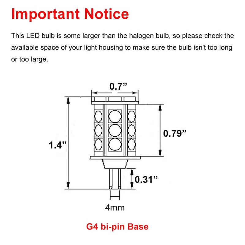 Makergroup T3 G4 Bi-pin LED Light Bulb 12VAC/DC Low Voltage