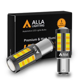 Alla Lighting Newest BAY15D 2357 1157 Switchback LED Bulbs, Dual-Color Amber Yellow Turn Signal Lights & Xenon White Parking Light/DRL 2057 198 1034 1157NA 1157A 3496 2357NA