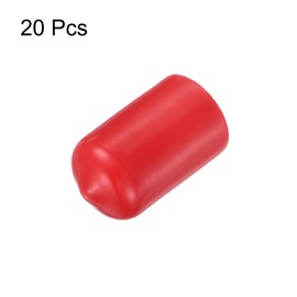 uxcell 20pcs Rubber End Caps 13.5mm ID Vinyl Round Tube Bolt Cap Cover Thread Protectors Red