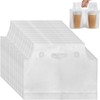DEAYOU 200 PCS Handle Drinking Poly Bag, Clear Plastic Drink