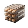 NoSunset Egg Holder for Fridge, Automatic Rolling Egg Organizer for