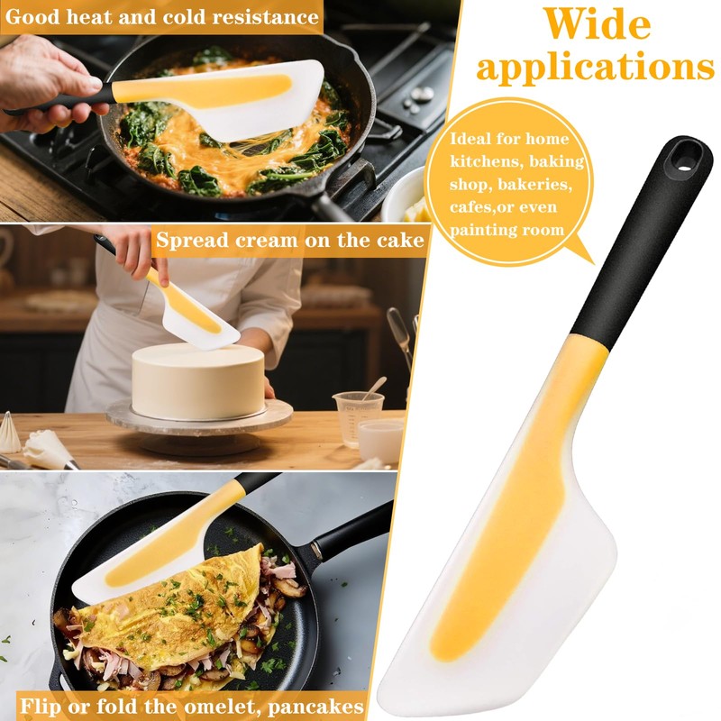 Bigwinyep Omelette Spatula, Silicone Spatula Flipper, Heat Resistant Omelette Turner