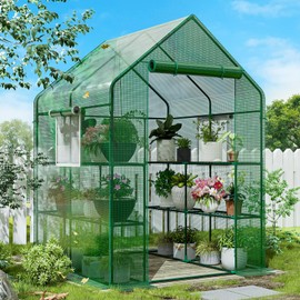 SPECILITE 56×56×78Inch Walk-in Greenhouse, Heavy Duty Small Plant House with Thicken PE Cover and Steel Frame, for Garden, Outdoors, Indoors, Green