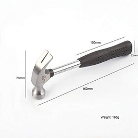 BE-TOOL Mini Hammer 160mm 4oz Claw Hammer Rubber Handle Woodworking Craft Curved Head Hammer for Kids and Students