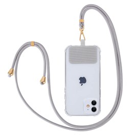 Beownest Compatible with Portable Phone Lanyard, Universal Portable Phone Strap Adjustable Shoulder Strap Neck Phone Lanyard Compatible with All Smartphones - Grey