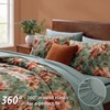 CASAAGUSTO King Comforter Set, 7 PCS Sage & Red Floral