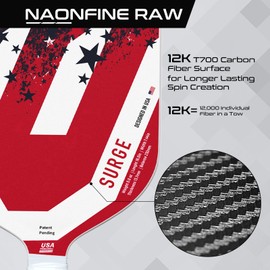 Wowlly Pickup Racket 12K Carbon Fiber Pickup Racket Polypropylene SX3 Core, (Star, Regular)