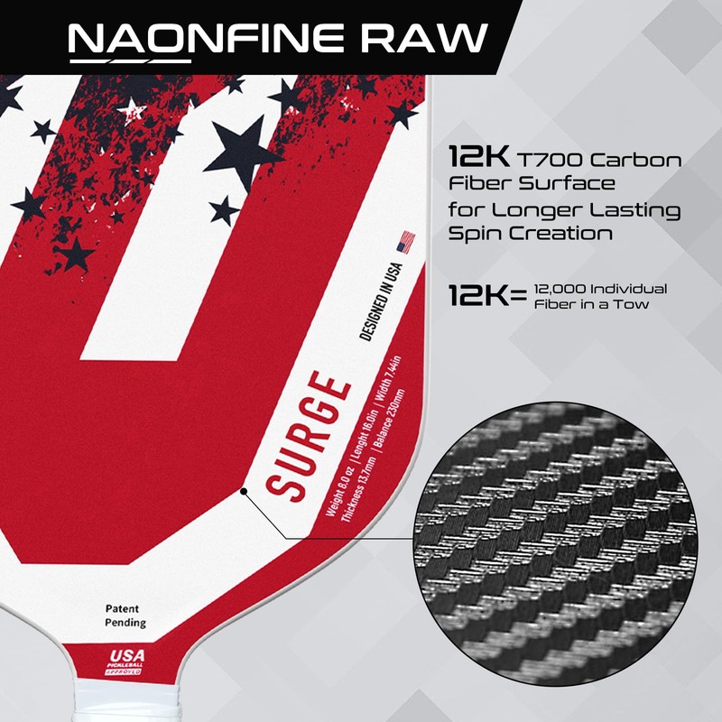 Wowlly Pickup Racket 12K Carbon Fiber Pickup Racket Polypropylene SX3