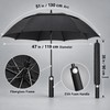 Oversized Windproof Golf Umbrella with Double Canopy, Automatic Open, Fiberglass