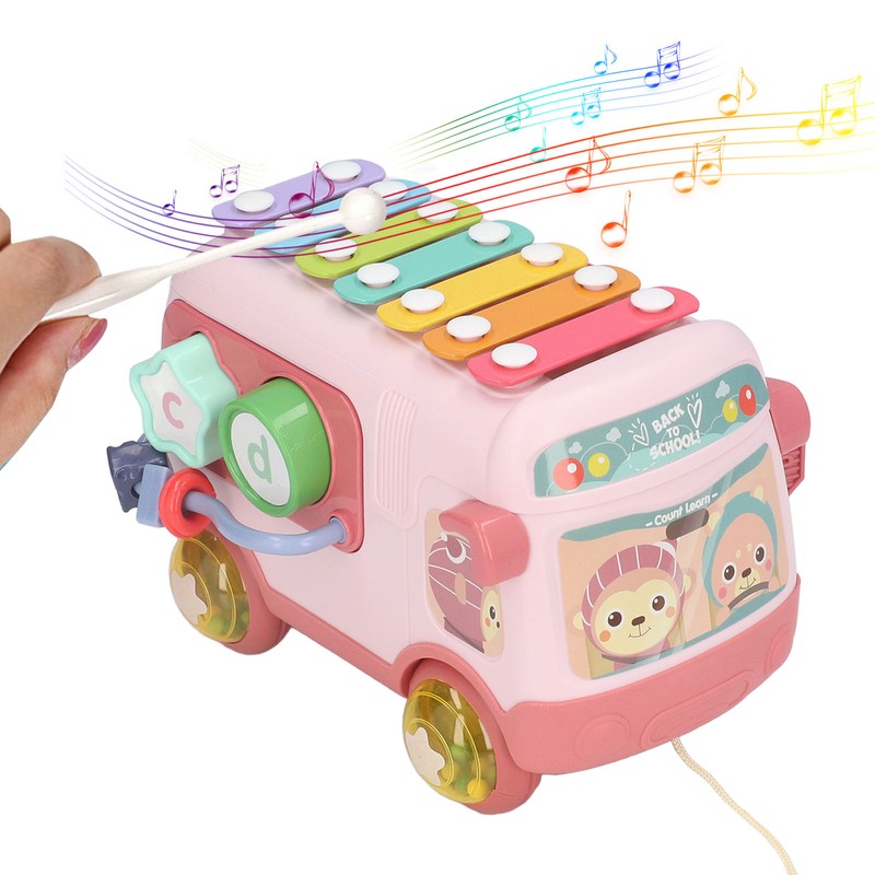 Blocks Musical Bus Alphabet Multifunction Learning Toy Pattern Matching Mini