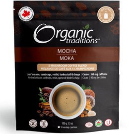 Organic Traditions Mocha, 5 Mushroom Coffee Blend, 100g