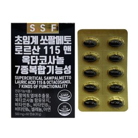 Sunsu Food 순수식품 쏘팔메토 로르산 115 앤 옥타코사놀 500mg x 60캡슐 /  써클 Sunsory Food Saw Palmetto Luric Acid 115 and Octacosanol 500mg x 60 Capsules / Circle