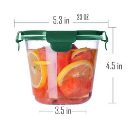 S.ROKE TTAN 3-Cup Overnight Oats Containers with Lids,Round Glass Food Storage Containers, Glass Soup Containers,Kitchen Prep Bowls with Airtight Lids, Freezer, Microwave, Dishwasher Safe - Pack of 4