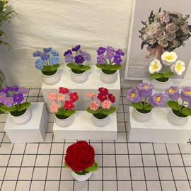 Vbepos Crochet Flowers Forever Roses Artificial Flowers Bouquet for Wedding Decorations, Birthday Gifts for Women, Christmas, Valentines Day Gifts for Her