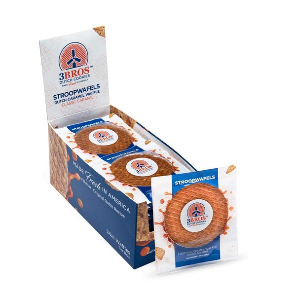 3Bros Dutch Cookies - Classic Caramel Stroopwafel - Original Dutch