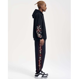 Niepce Inc Streetwear Dragon Graphic Men's Jogger Sweatpant (US, Alpha, X-Large, Regular, Regular, Black3, None)
