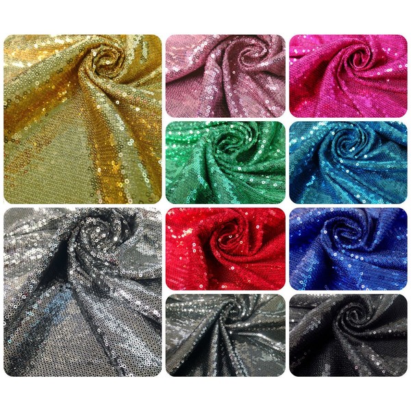 3mm Mini Micro Shiny Sequins on Stretch Polyester Spandex Jersey
