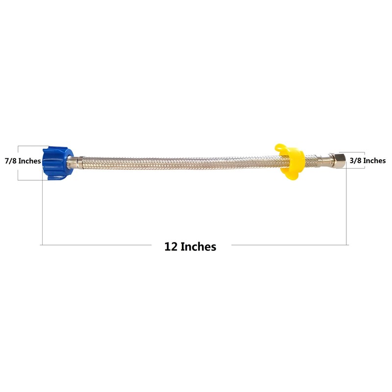 Klabb 12 Inch Toilet Supply Line Extension, 3/8” Female Compression